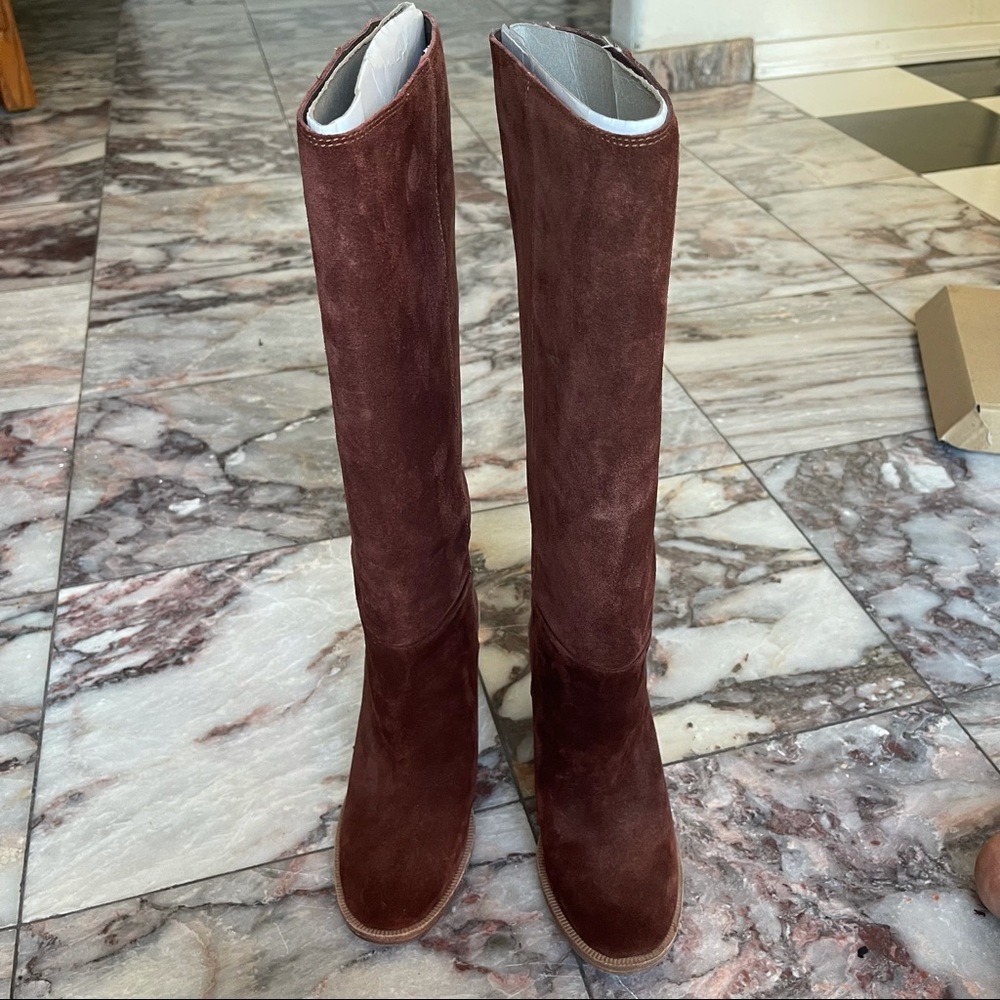 New Ugg Australia Maeva Mahogany Suede Heeled Boots Size 5 - Picture 4 of 10